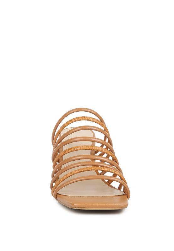 Rag Company vacation style sandals in tan with multiple strappy design for a trendy look