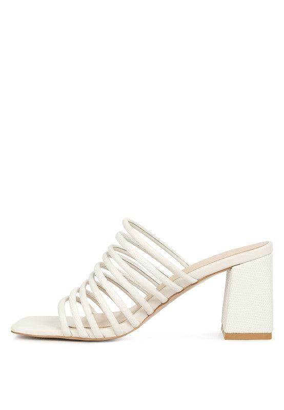 Rag Company Women's Heels in White with Strappy Design for vacation style sandals