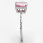 Elegant vacation style silver rings for women featuring a pink gemstone and sparkling accents