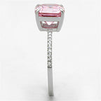 Elegant vacation style silver rings for women featuring a pink gemstone and sparkling accents
