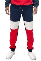 Men's joggers in vacation style sweatpants with color-block design for casual comfort