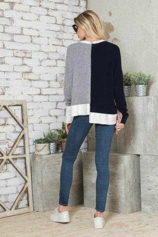Andante USA Women's Shirt in Gray and Black for stylish vacation style tops
