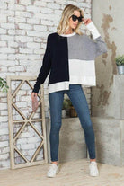 Andante USA Women's Vacation Style Tops in Color Block Design with Comfortable Fit for Casual Wear