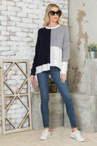 Andante USA Women's Vacation Style Tops in Color Block Design for Casual Outfits