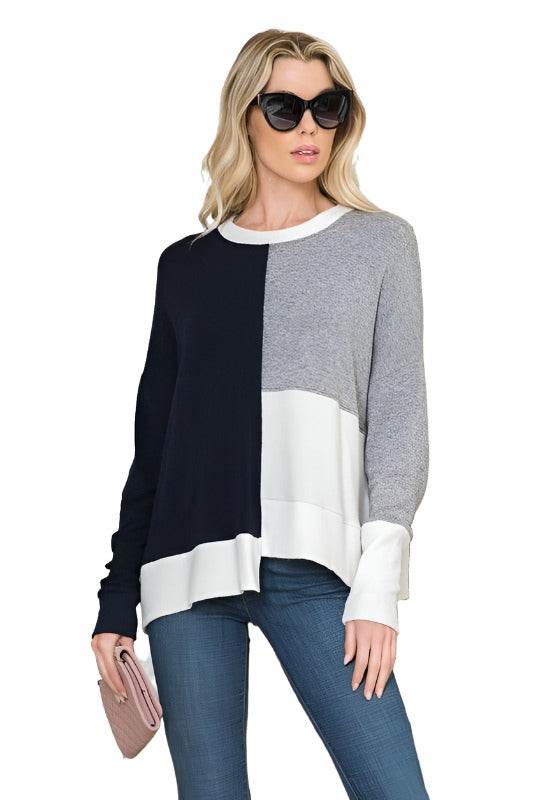Andante USA Women's Color Block Shirt, a stylish option for vacation style tops