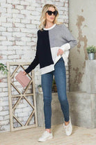 Andante USA Women's Color Block Sweater in Vacation Style Tops for Stylish Summer Outfits