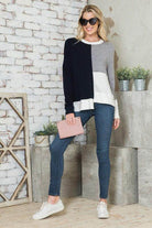 Andante USA Women's Shirt in Navy and Gray, perfect for vacation style tops with casual chic appeal
