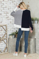 Andante USA Women's Vacation Style Tops in Two-Tone Gray and Black for Casual Wear