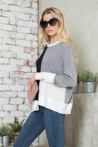 Andante USA Women's Shirt in Gray and White, perfect for vacation style tops