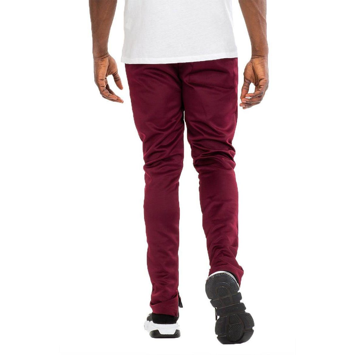 Men's Burgundy Vacation Style Track Pants for Comfortable Casual Outfits