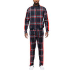 Men's 2PC Track Sets by WEIV in plaid design, perfect for vacation style track set vibes