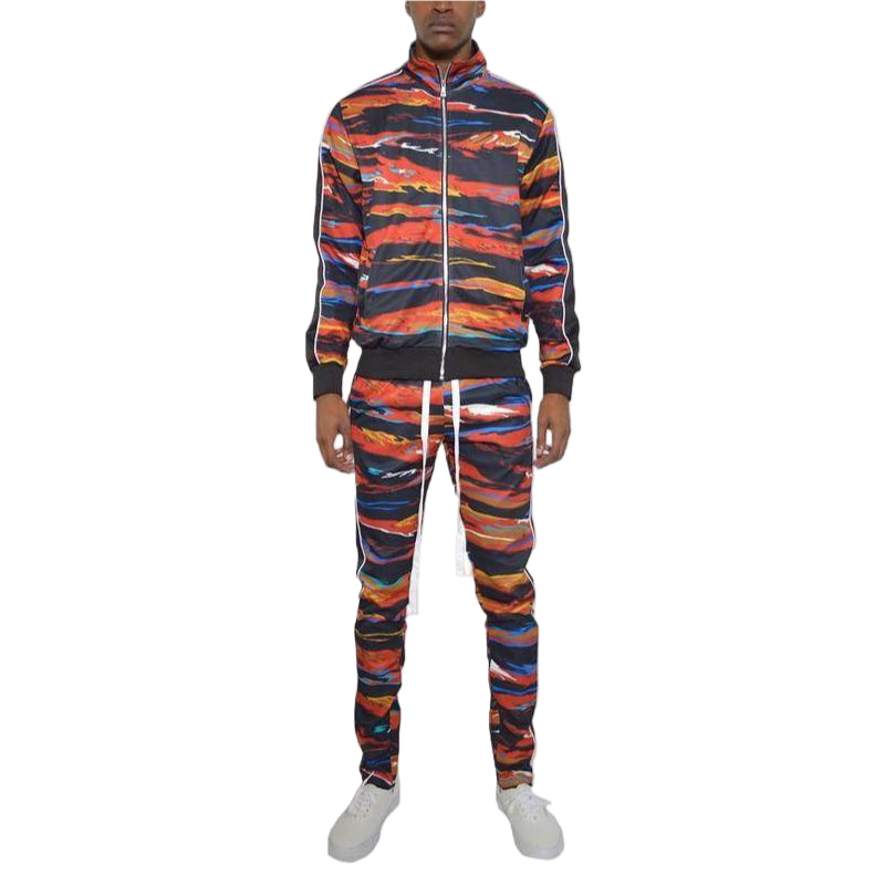 Men's 2PC Track Set by WEIV in vibrant colors for a stylish vacation style track suit