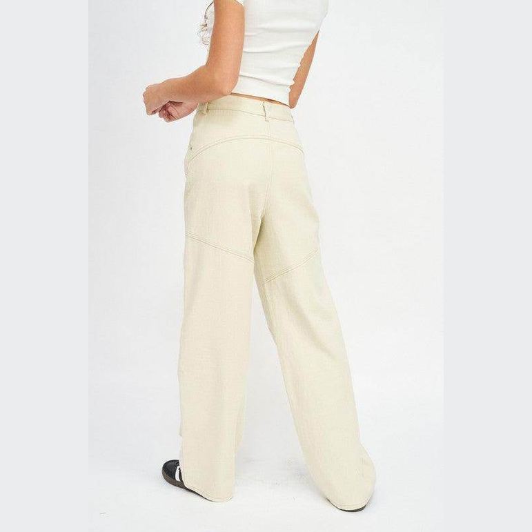 Emory Park vacation style wide pants in light beige, perfect for relaxed summer outings