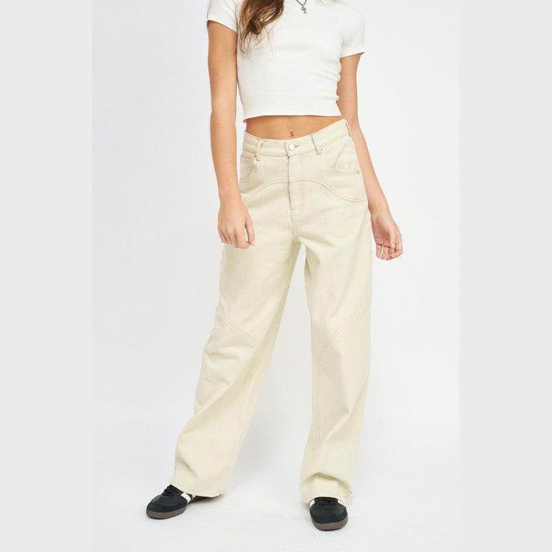 Emory Park women's vacation style wide pants in light beige with a relaxed fit for comfortable wear