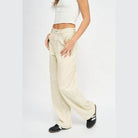 Emory Park women's vacation style wide pants in light beige with a relaxed fit for comfortable summer outings