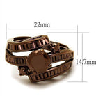 Vacation style womens jewelry ring featuring a stylish design with a large brown gemstone