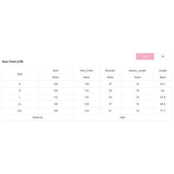 YNIQUE women's shirts size chart in centimeters for vacation style womens t-shirt