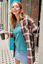 La Miel Women's Shirt Styled with Denim Skirt, a vacation wardrobe essential for casual outings