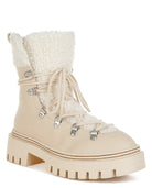 Rag Company Women's Ankle Boots in Beige with Cozy Fur Lining, perfect vacation worthy footwear