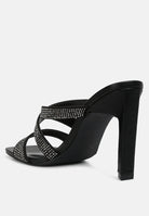 London Rag Women's Heels with Strappy Design and Rhinestones, perfect vacation worthy shoes and apparel