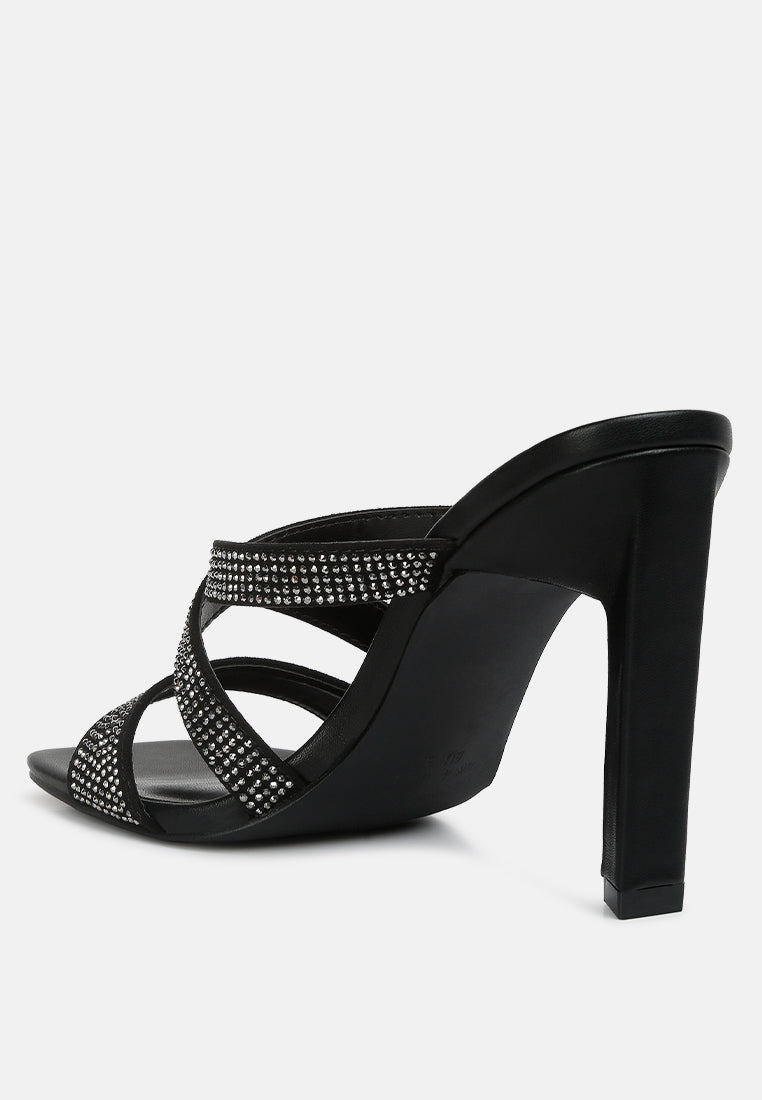 London Rag Women's Heels with Strappy Design and Rhinestones, perfect vacation worthy shoes and apparel