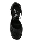 London Rag International Black Crocodile-Pattern Heels, perfect vacation worthy shoes and apparel