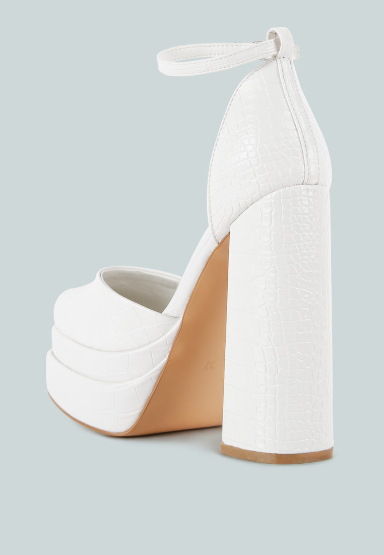 White London Rag International women's heels with platform design, perfect for vacation worthy shoes and apparel