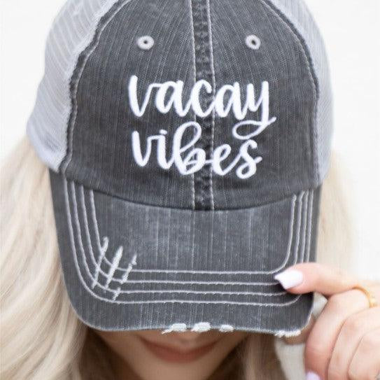 Women's Accessories - Hats Vacay Vibes Embroidered Trucker
