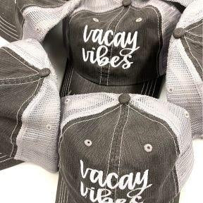Women's Accessories - Hats Vacay Vibes Embroidered Trucker