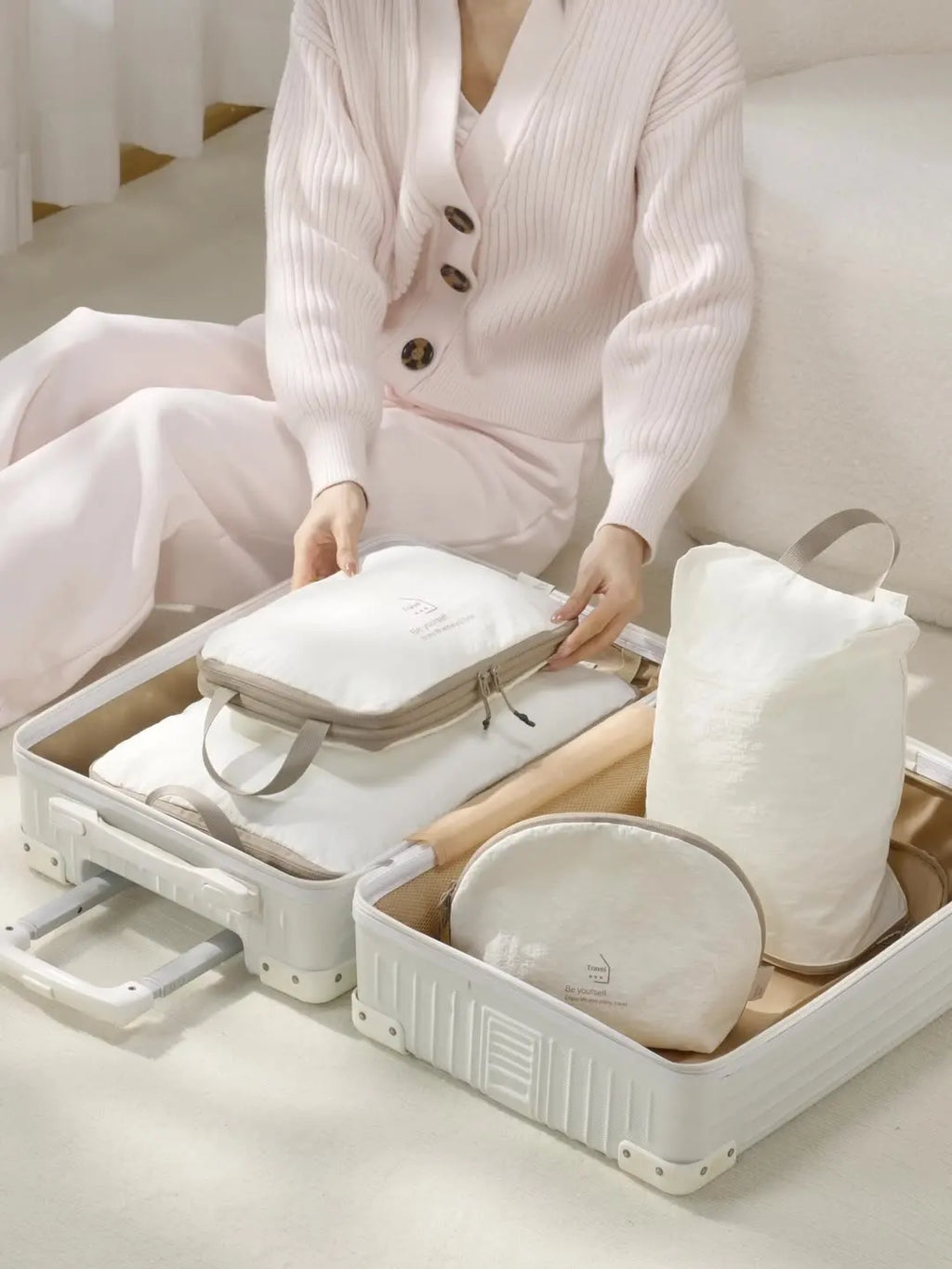 vacuum storage bags for travel, clear material, compact clothing storage