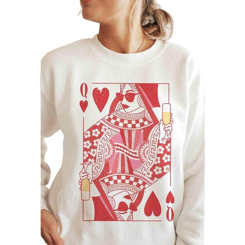 Valentine's Day Champagne Queen Of Hearts Graphic - VacationGrabs