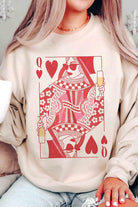 Women's Sweatshirts & Hoodies Valentine's Day Champagne Queen Of Hearts Sweatshirt Plus Size