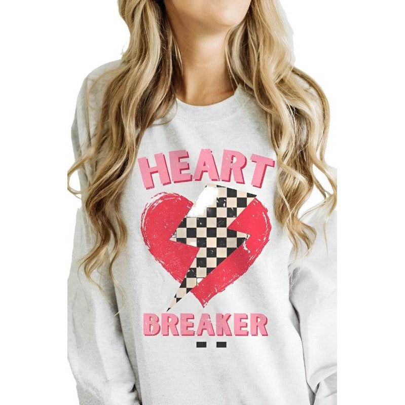 Valentine's Day Checkered Lightning Heart Breaker Graphic - VacationGrabs