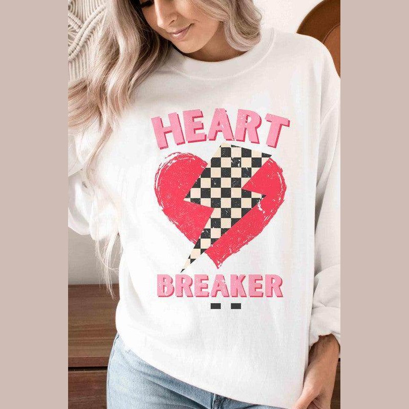 Valentine's Day Checkered Lightning Heart Breaker Graphic - VacationGrabs