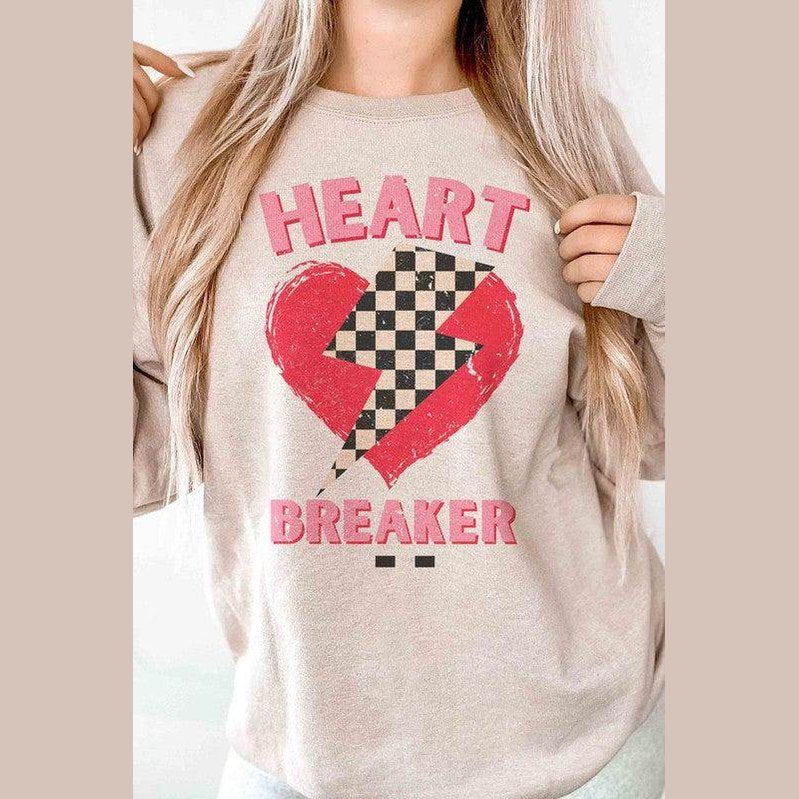 Valentine's Day Checkered Lightning Heart Breaker Graphic - VacationGrabs