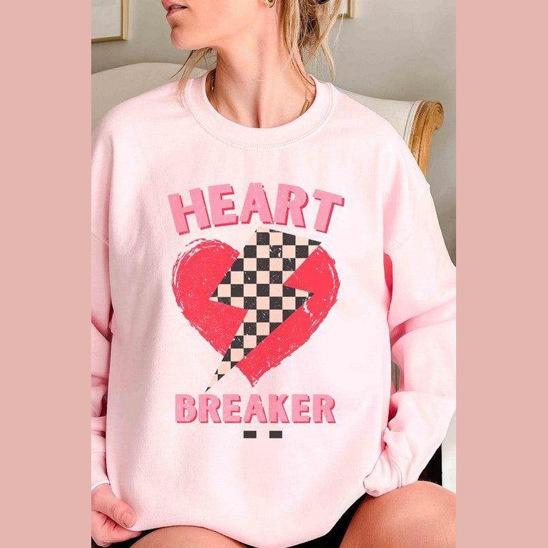 Valentine's Day Checkered Lightning Heart Breaker Graphic - VacationGrabs