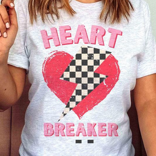 Women's Sweatshirts & Hoodies Valentine's Day Checkered Lightning Heartbreaker Graphic T-Shirt