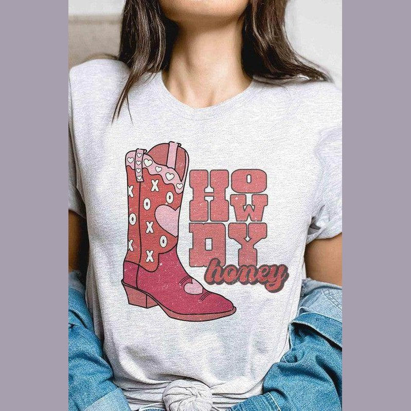 Valentine's Day Howdy Honey Graphic T-Shirt - VacationGrabs