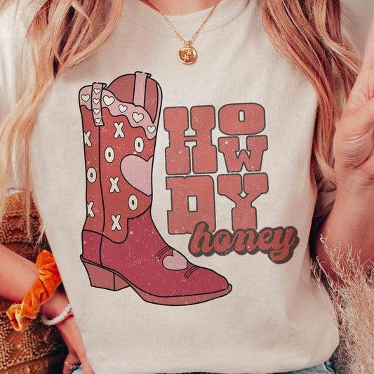 Women's Sweatshirts & Hoodies Valentine's Day Howdy Honey Graphic T-Shirt