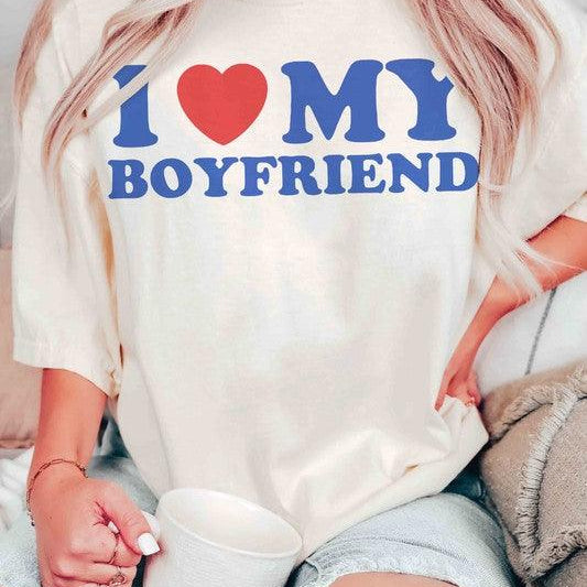 Women's Sweatshirts & Hoodies Valentine's Day I Love My Boyfriend Graphic T-Shirt