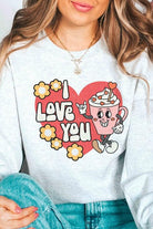 Women's Sweatshirts & Hoodies Valentine's Day I Love You Graphic Sweatshirt