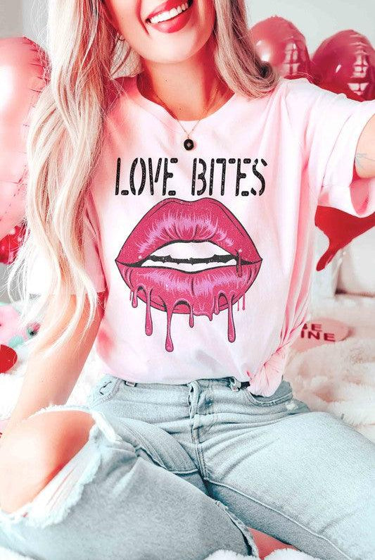 Women's Sweatshirts & Hoodies Valentine's Day Love Bites Lips Graphic T-Shirt