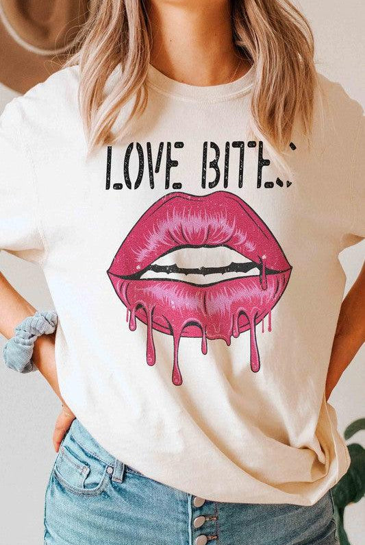 Women's Sweatshirts & Hoodies Valentine's Day Love Bites Lips Graphic T-Shirt