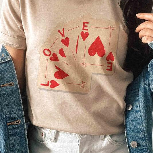 Women's Sweatshirts & Hoodies Valentine's Day Love Cards Graphic T-Shirt