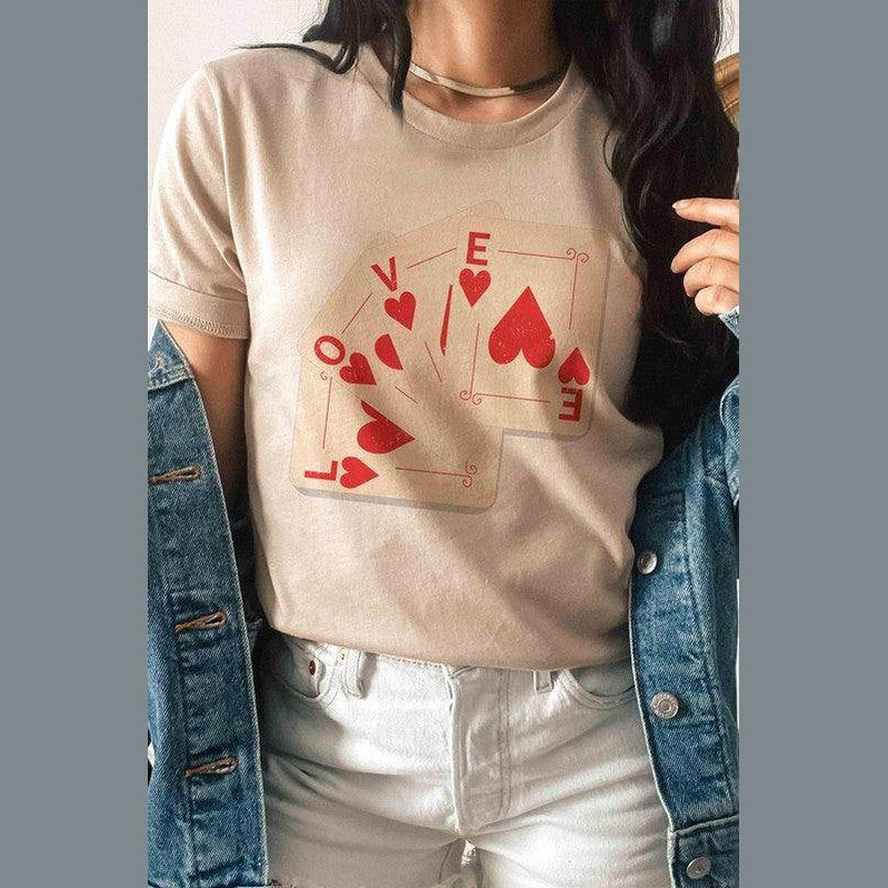 Valentine's Day Love Cards Graphic T-Shirt - VacationGrabs