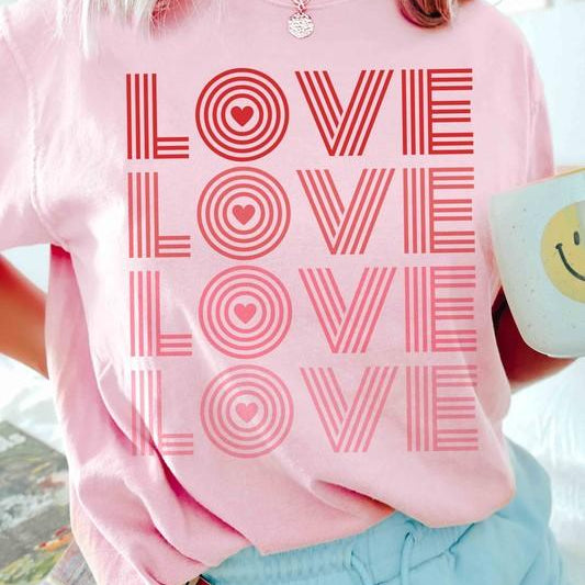 Women's Sweatshirts & Hoodies Valentine's Day Love Love Love Graphic T-Shirt