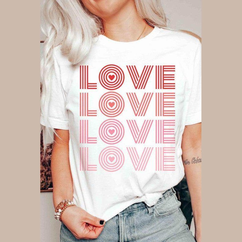 Valentine's Day Love Love Love Graphic T-Shirt - VacationGrabs