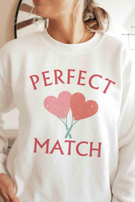 Women's Sweatshirts & Hoodies Valentine's Day Perfect Match Graphic Sweatshirt