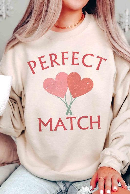Women's Sweatshirts & Hoodies Valentine's Day Perfect Match Graphic Sweatshirt
