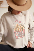 Women's Sweatshirts & Hoodies Valentine's Day Plus Size - Fries Before Guys Graphic Sweatshirt